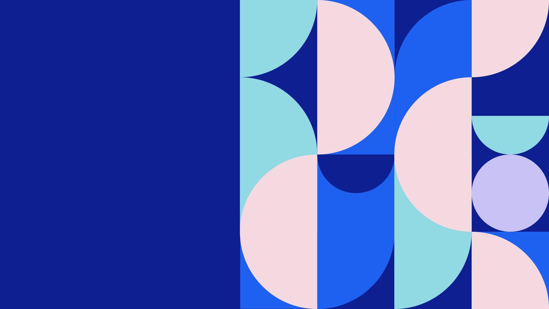 right-justified abstract shapes in Amplitude's branded colors