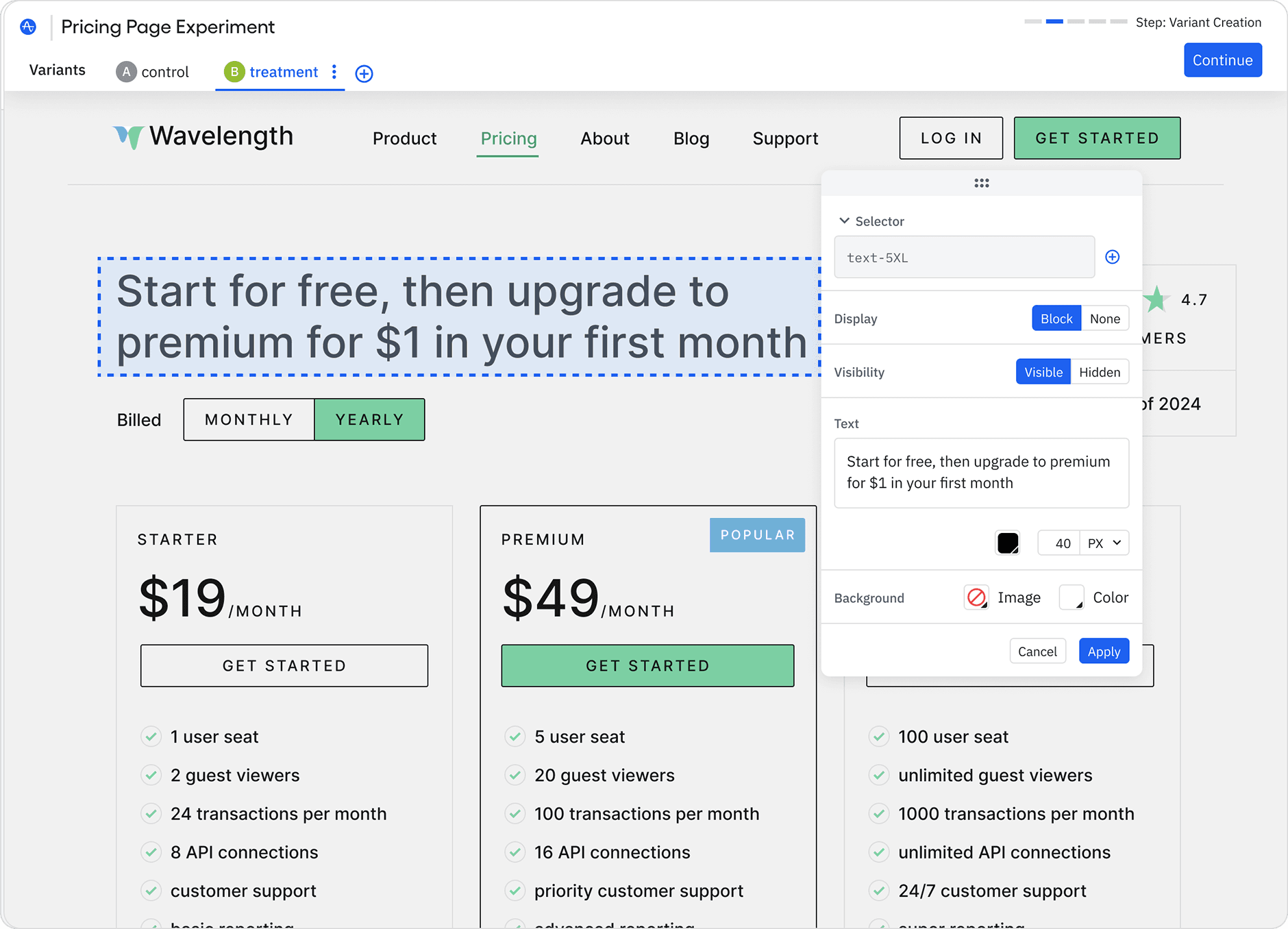 web experimentation visual editor