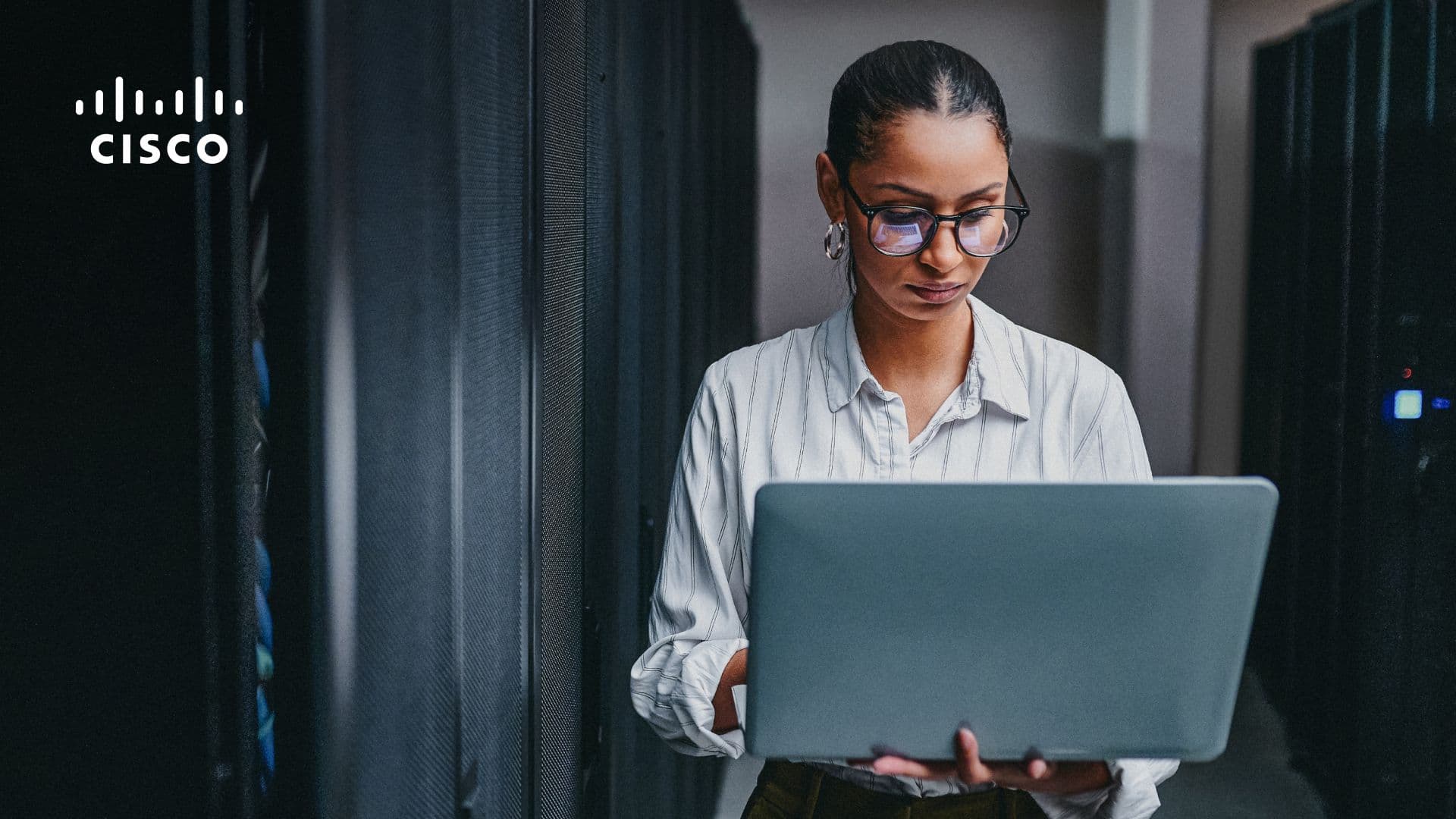 Woman working on laptop