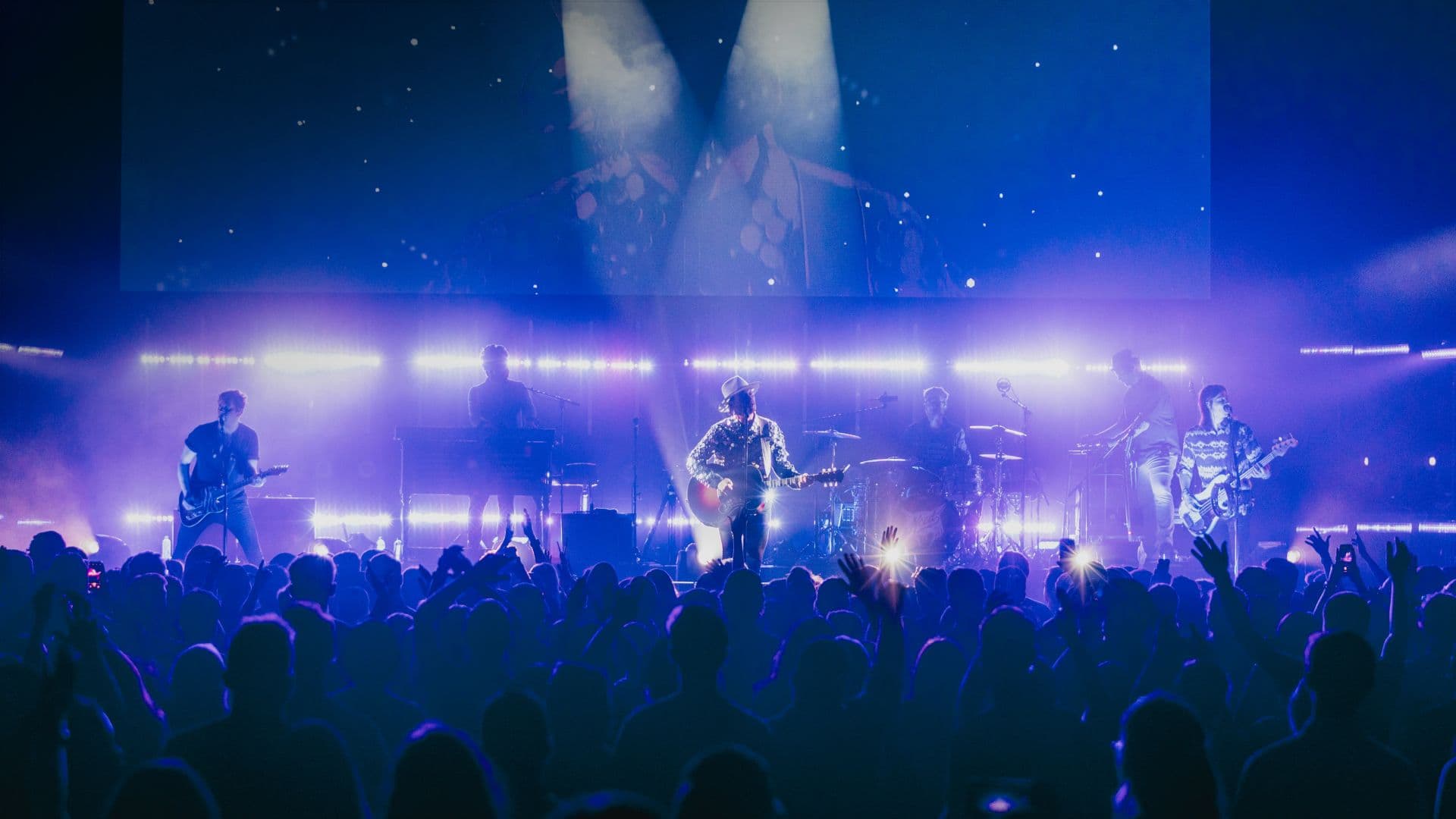 Band on stage during a concert