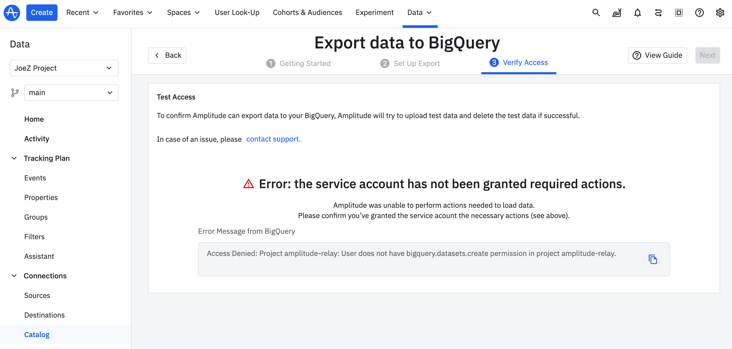 Data Warehouse Setup Error Surfacing and Validation