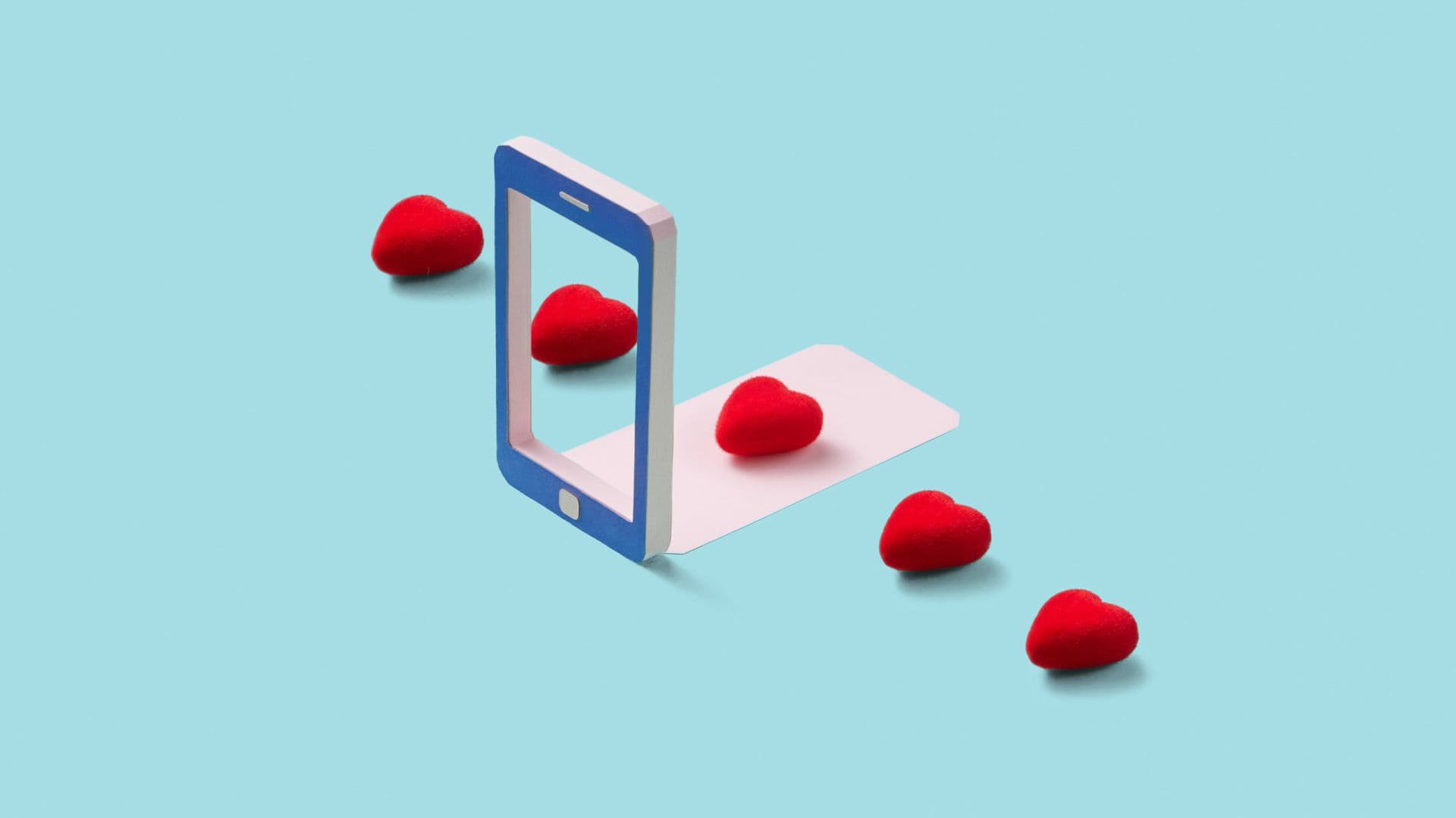 A digital device highlights a heart in a row of hearts, communicating personalization