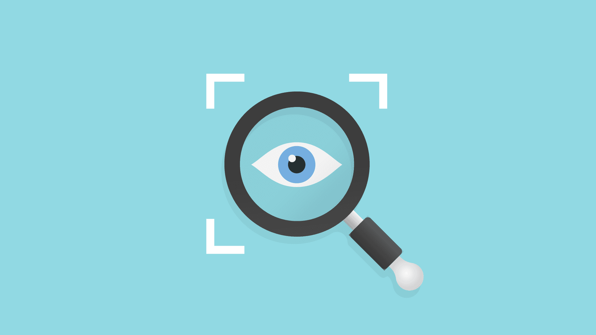 Magnifying class with eye in the middle