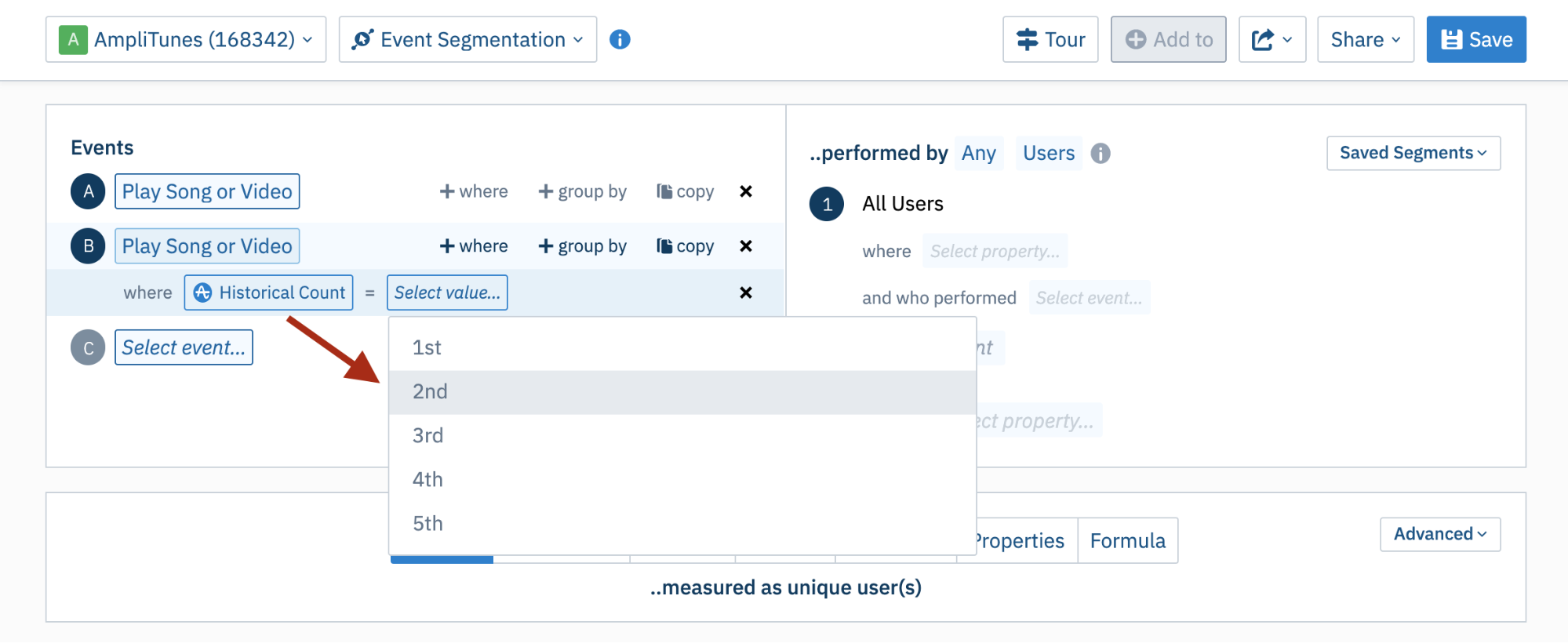 See when users perform critical milestones in your product