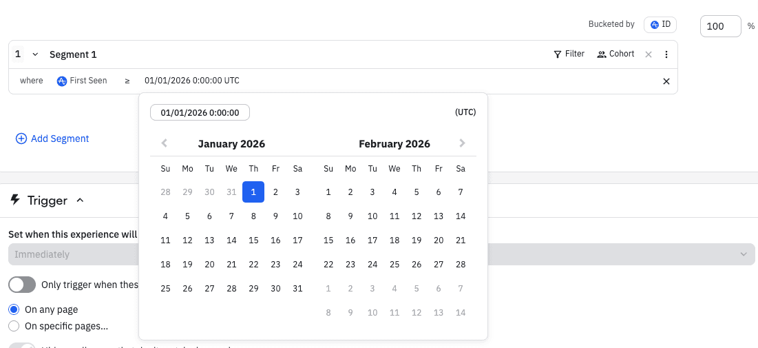 Feature Flag and Experiment targeting based on First Seen Timestamp