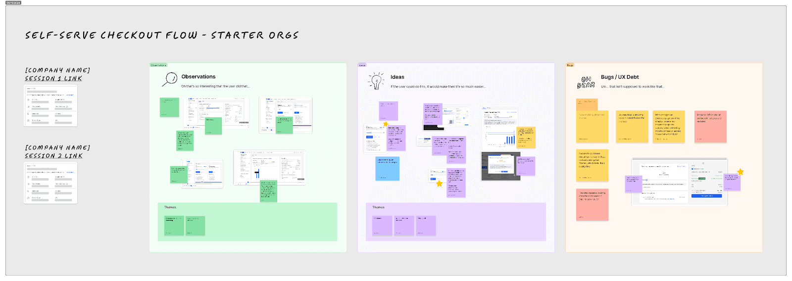 Session Replay party FigJam completed section