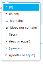 You can now use inequality operators when selecting on event properties in the dashboard. This will make analysis on ranges of data much easier.
