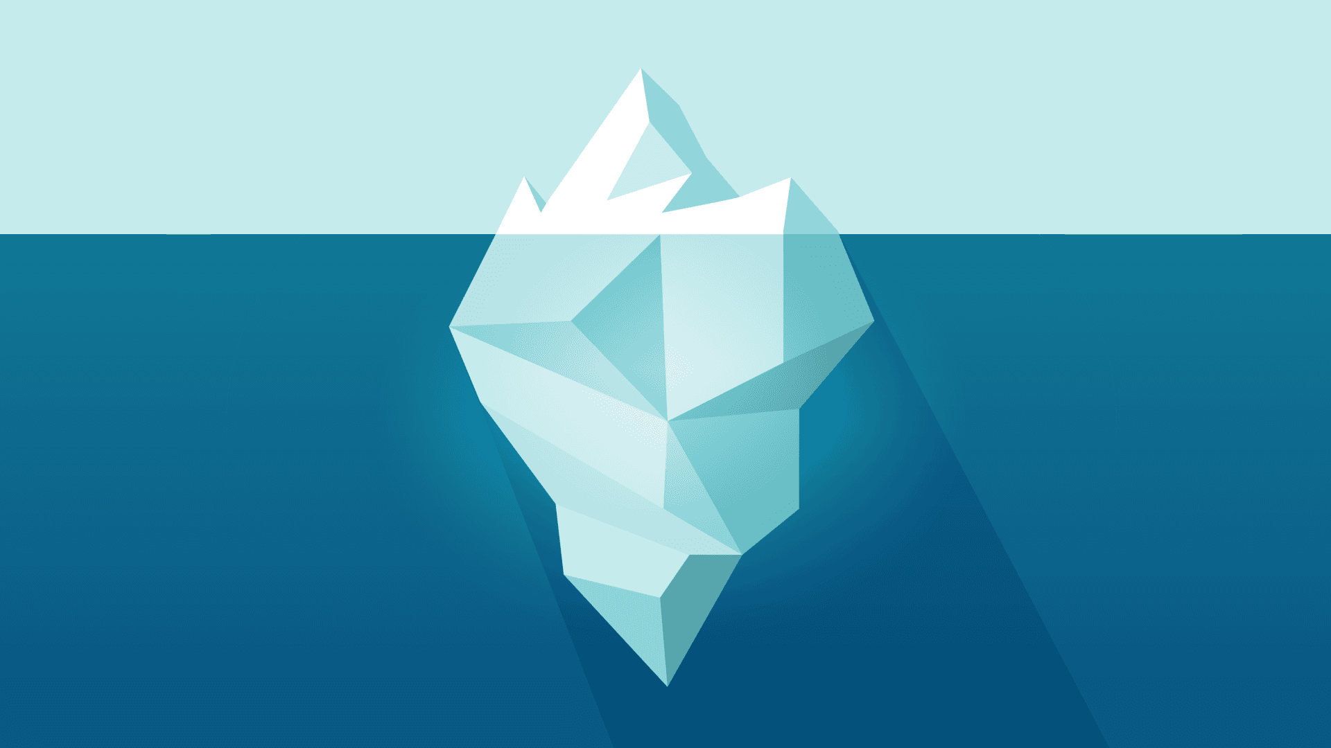 Um iceberg, que sugere os riscos ocultos da adoção de IA