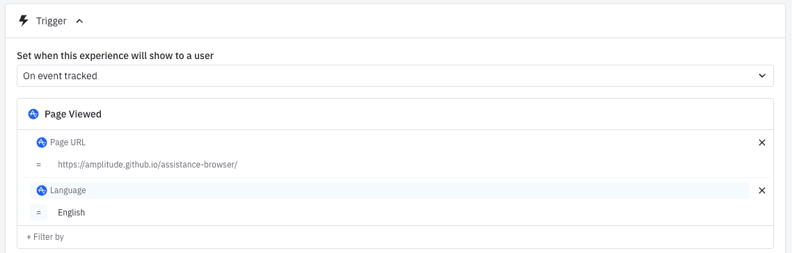 Event property filtering for Guides and Surveys triggers
