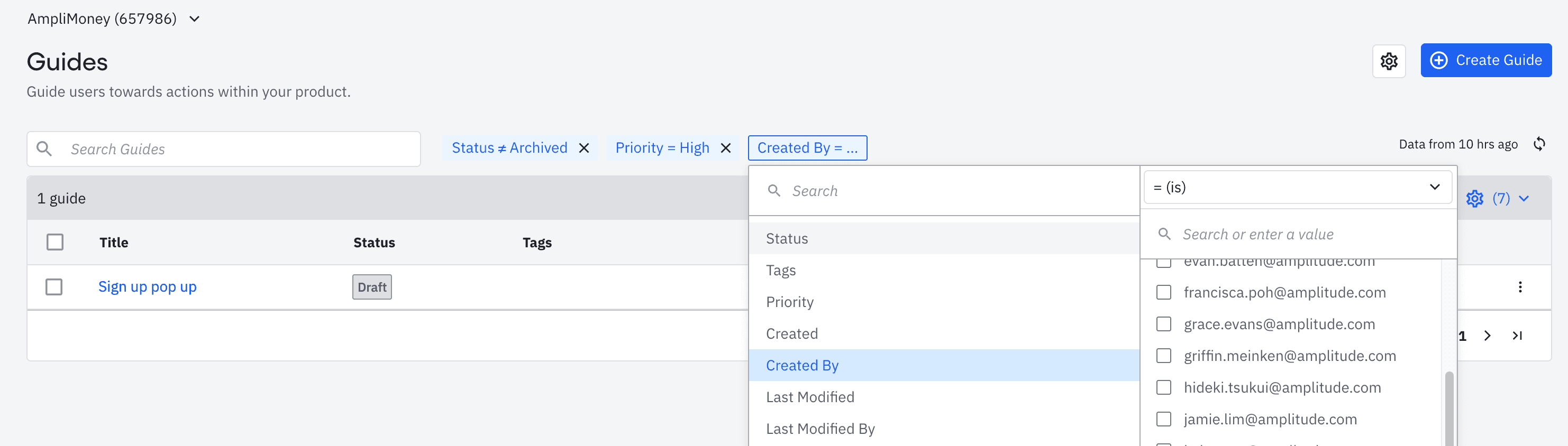 Improved Filtering for Guides and Surveys