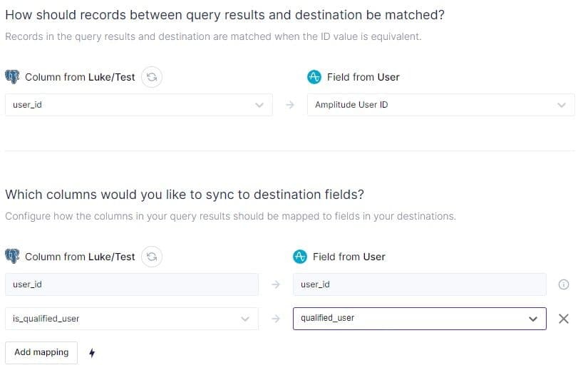 Amplitude Mappings - Hightouch