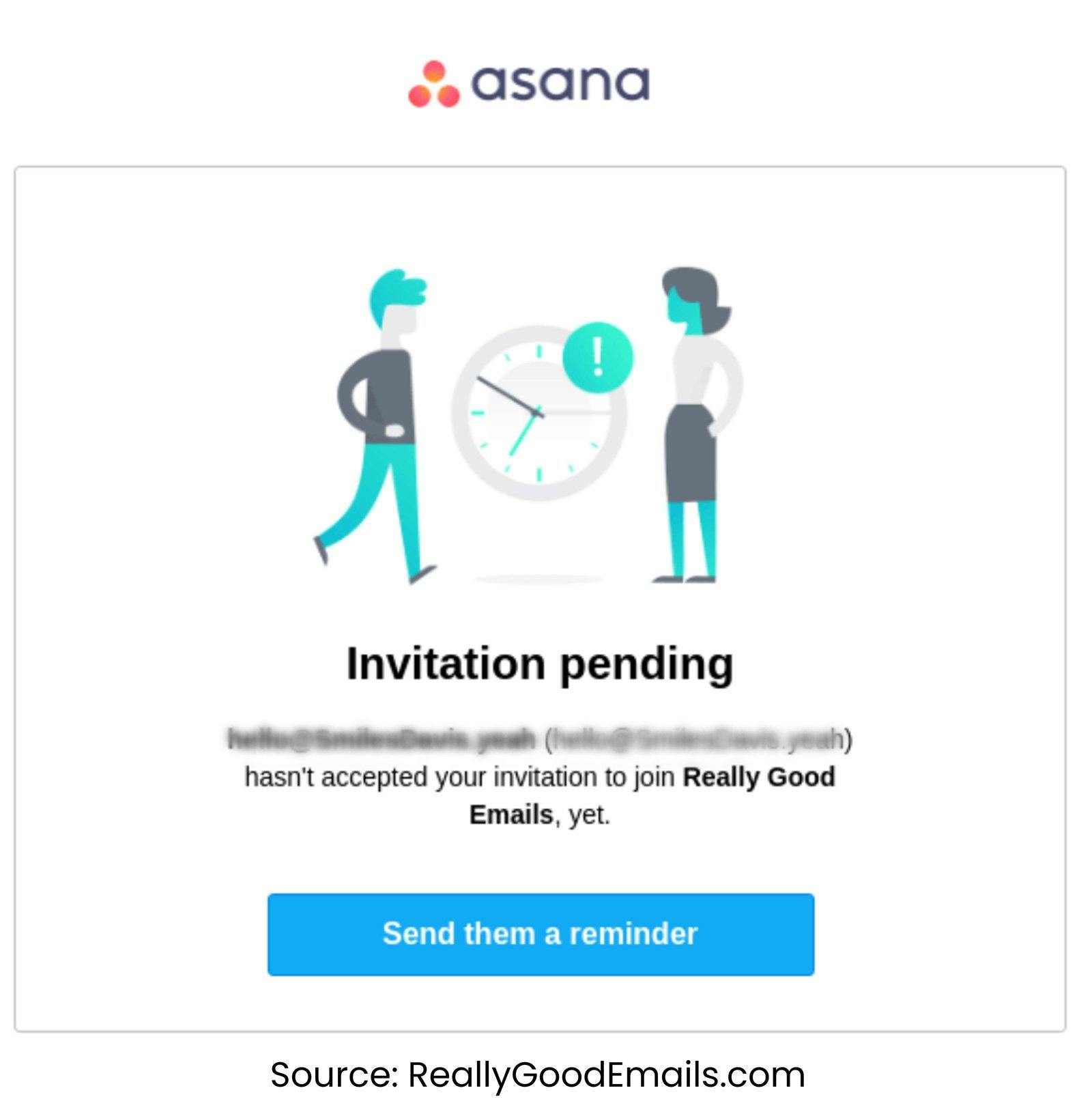 Asana reminder email invite