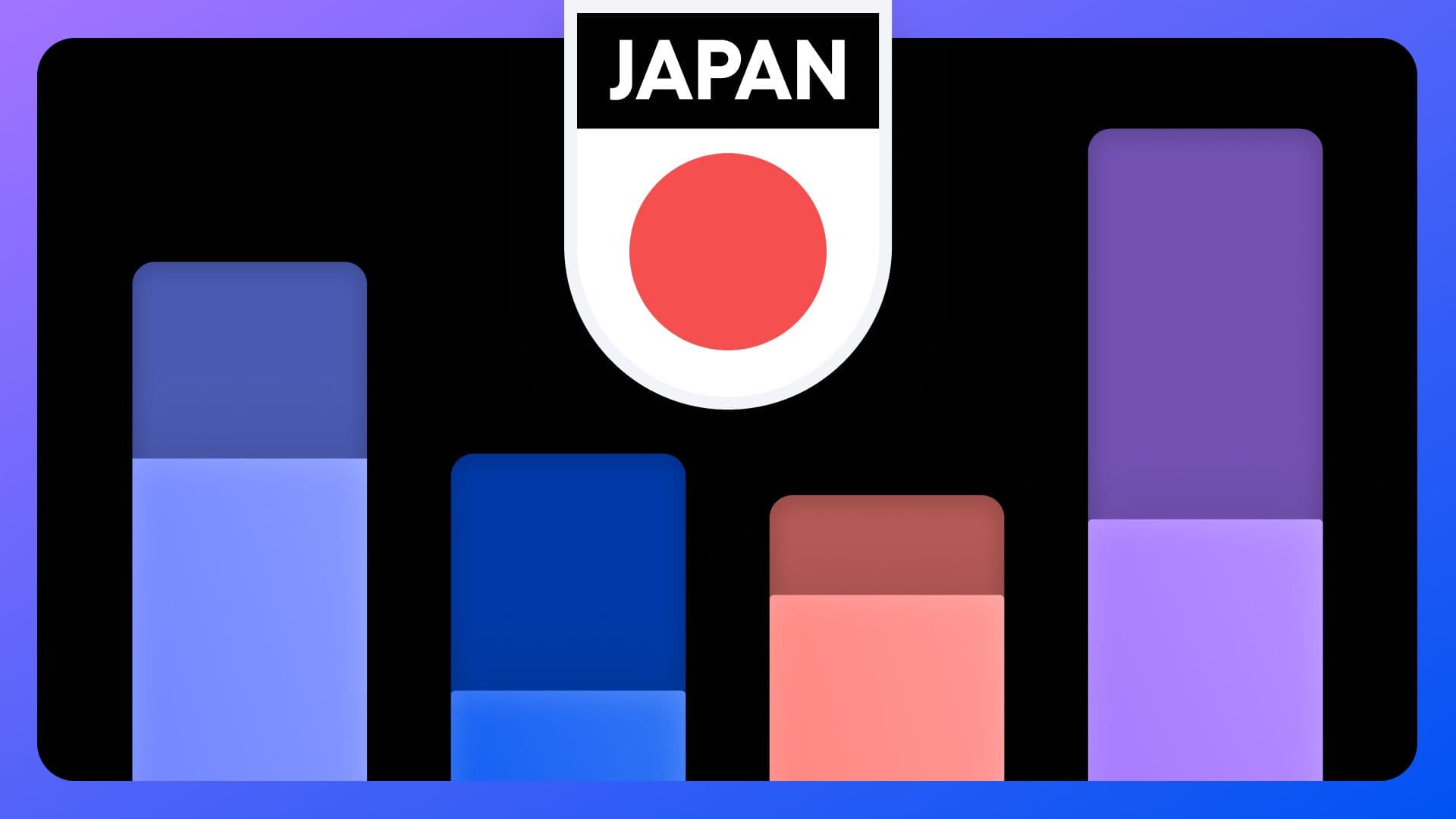 Japan flag surrounding graphs