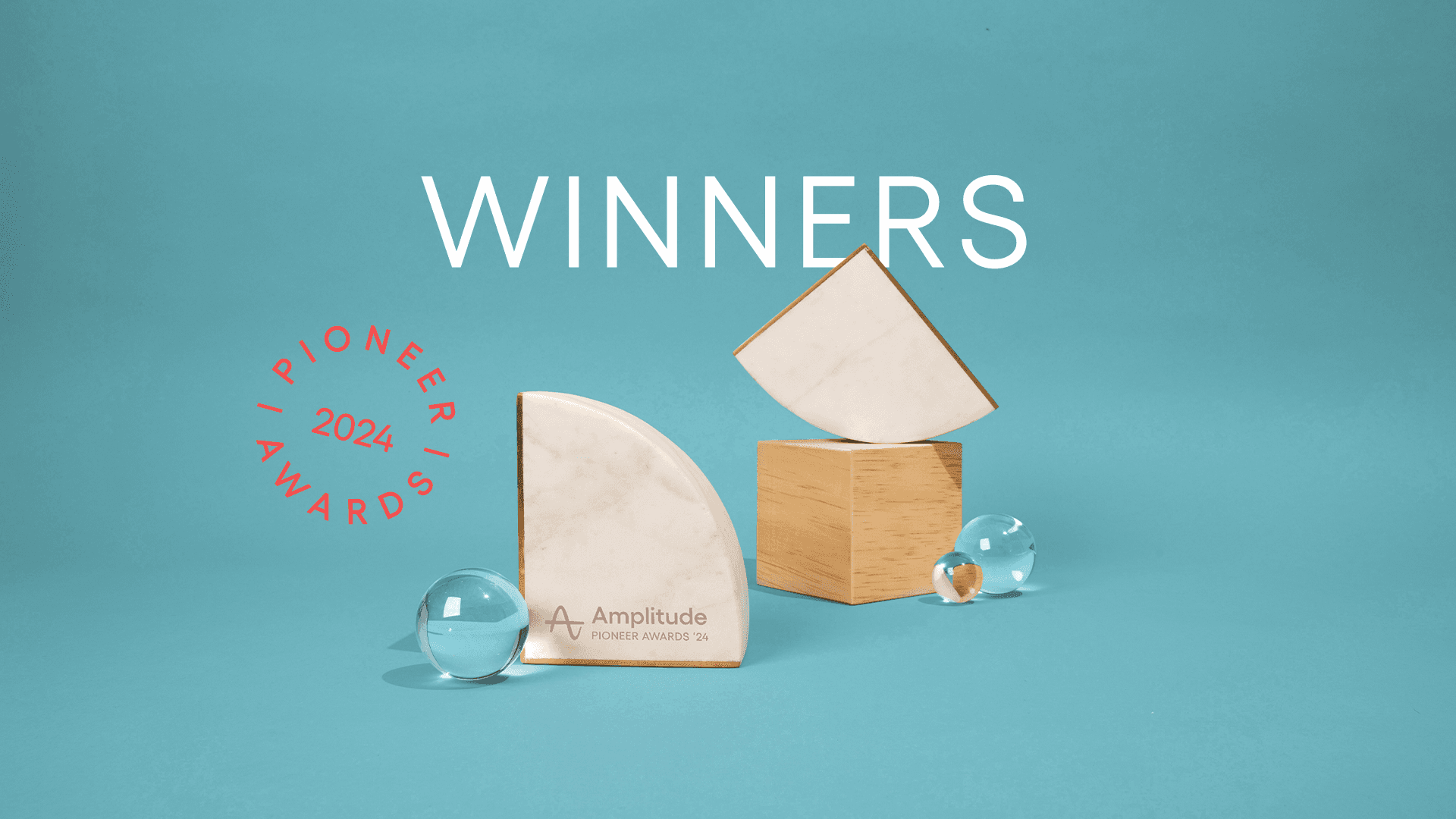 Pioneer Award Winners 2024, shows the trophies for winning