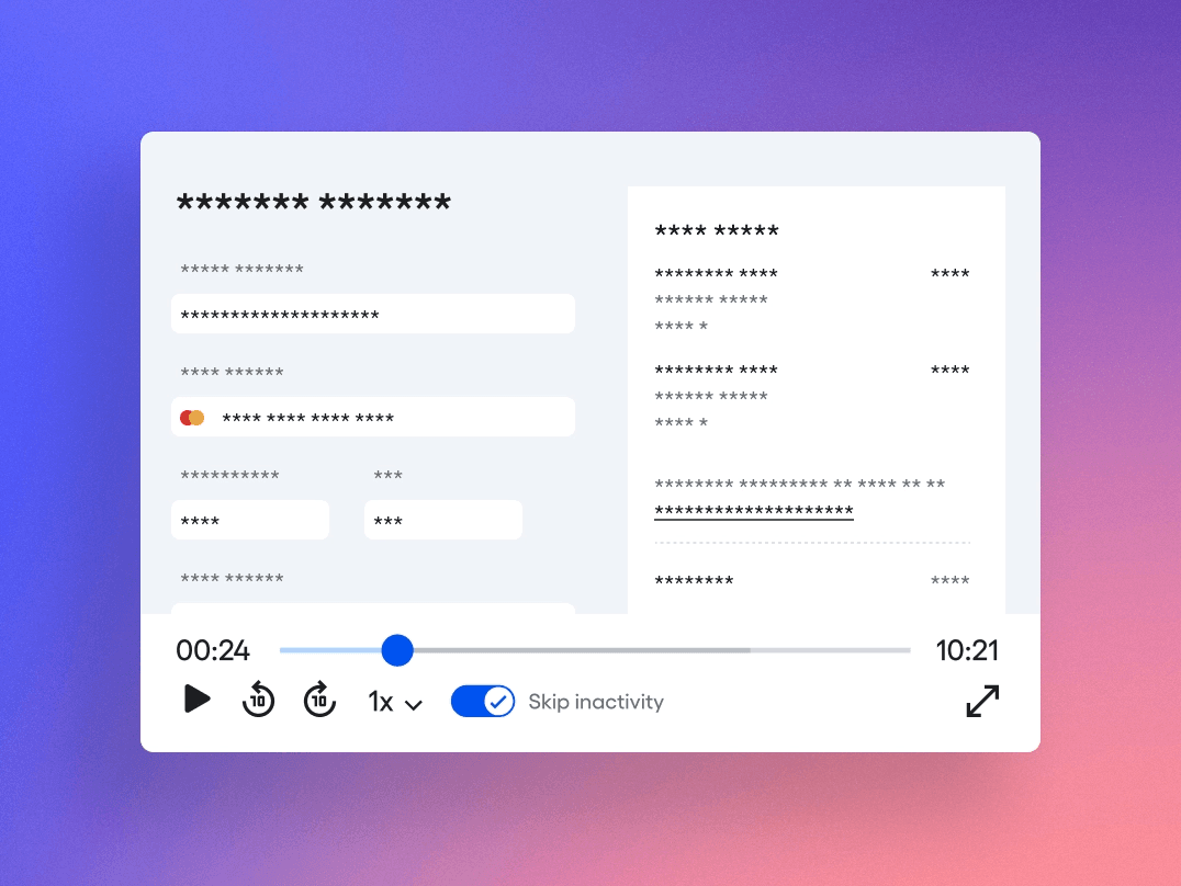 Privacidade do Session Replay