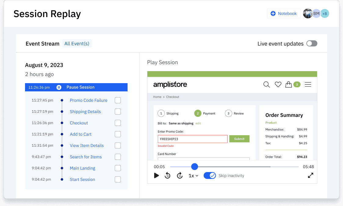 Session Replay in Amplitude