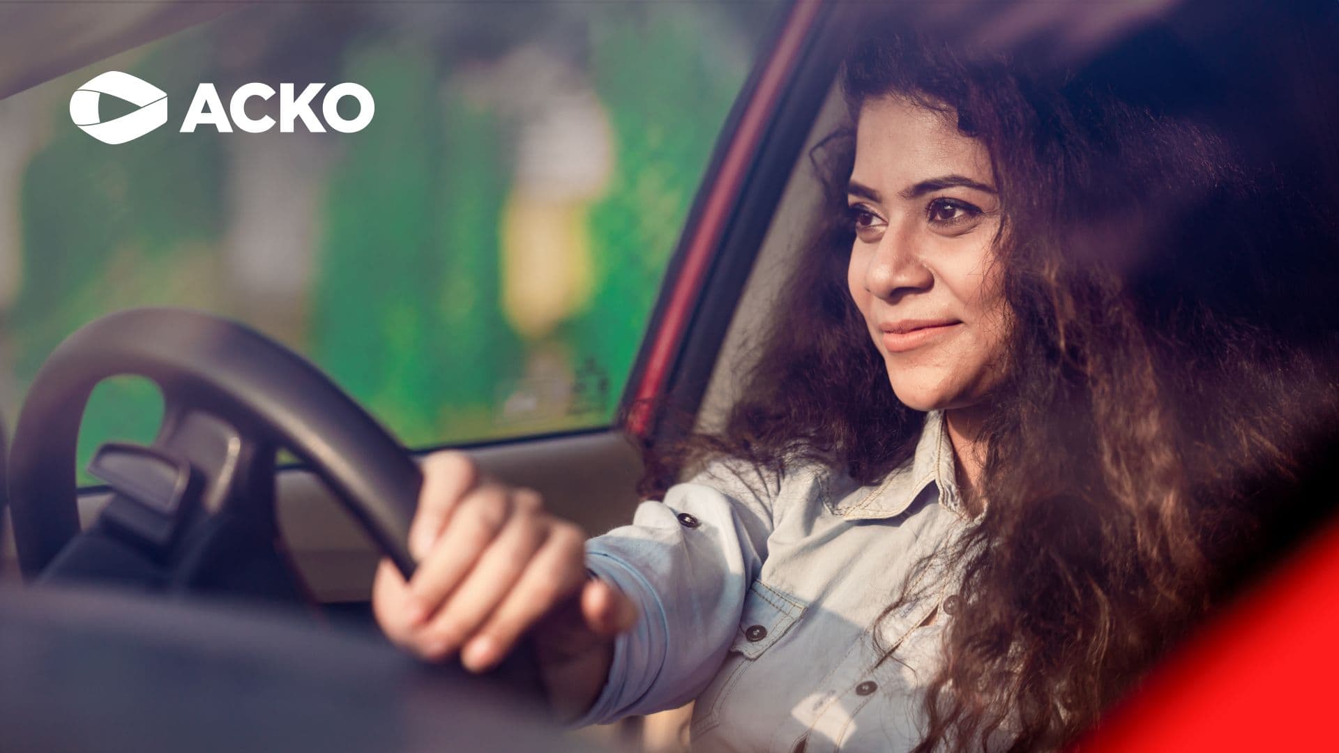 Woman driving a car