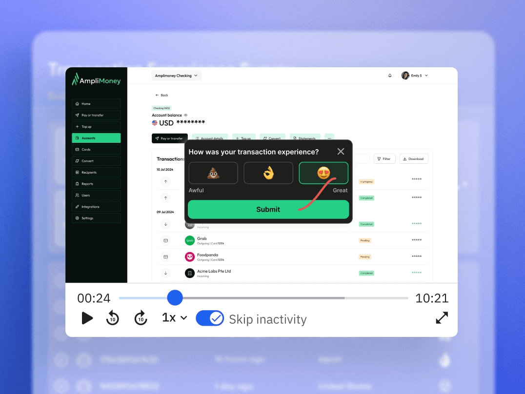Session Replay from a survey