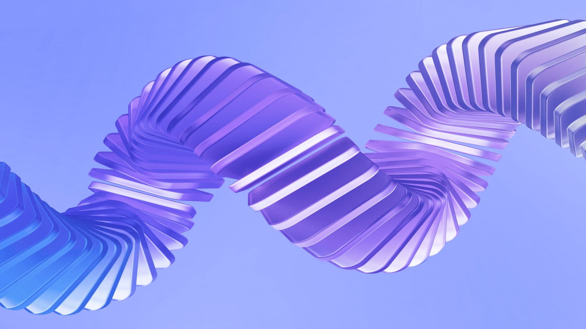 A helical spiral of glass rectangles