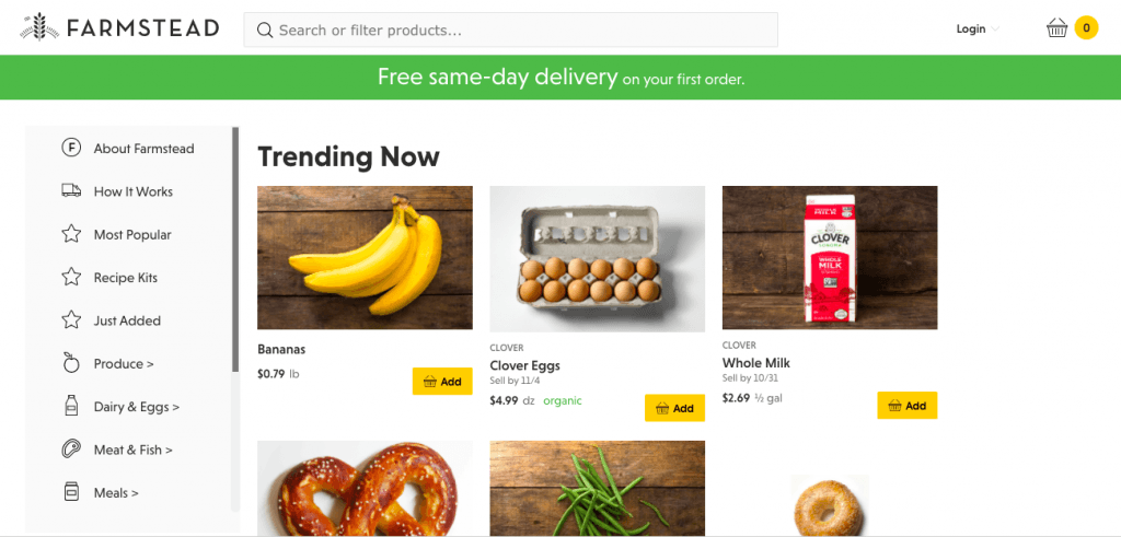 farmstead landing page