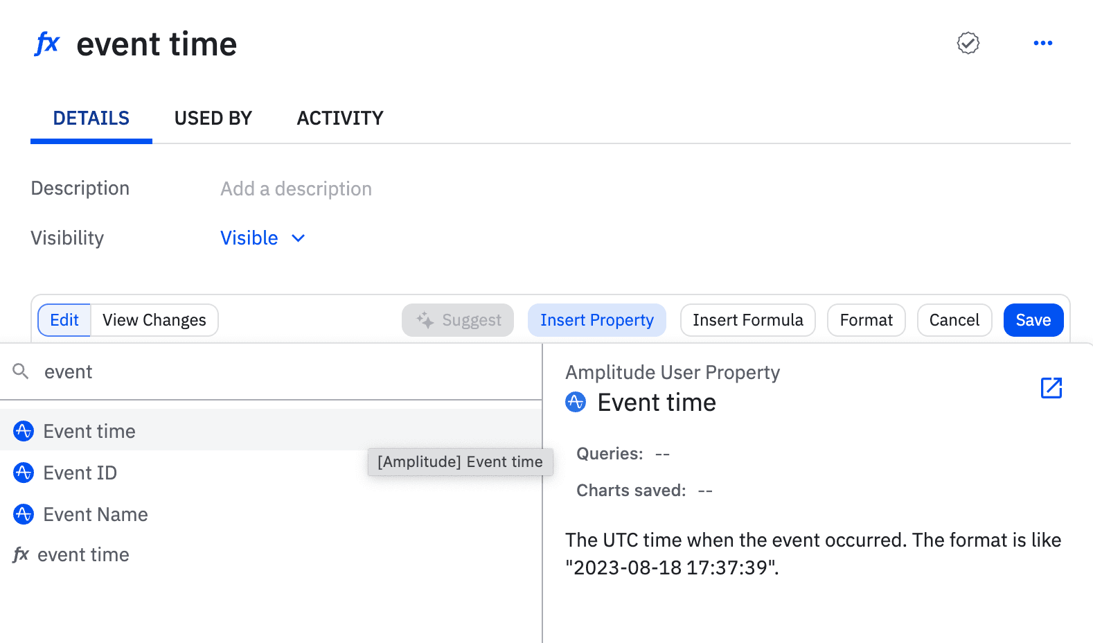 Event Time now available in Derived Properties
