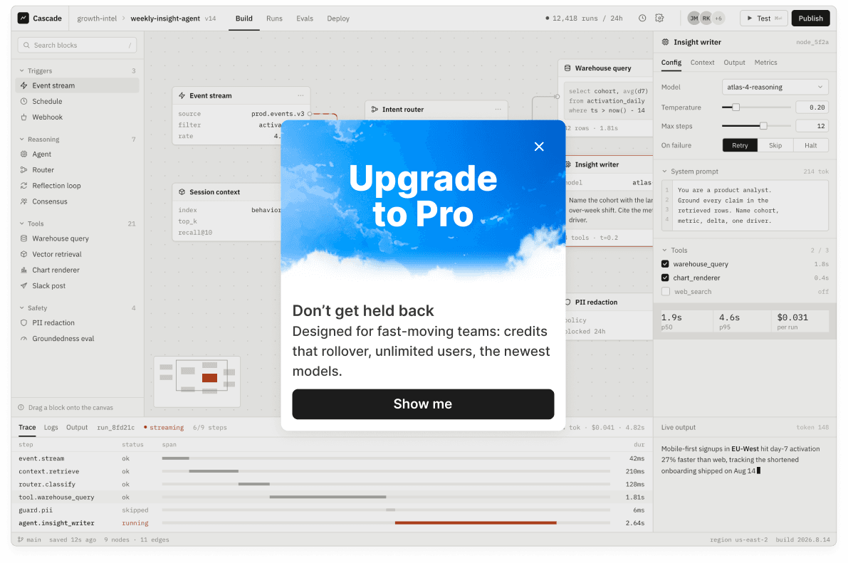 Sample upgrade modal