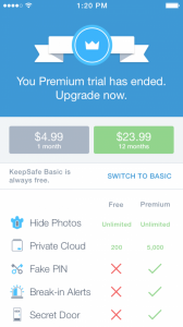 KeepSafe pricing after trial