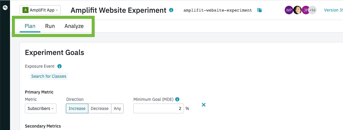 image showing Experiment's new workflow stages