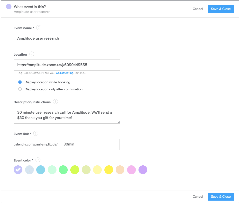 schedule user research calls