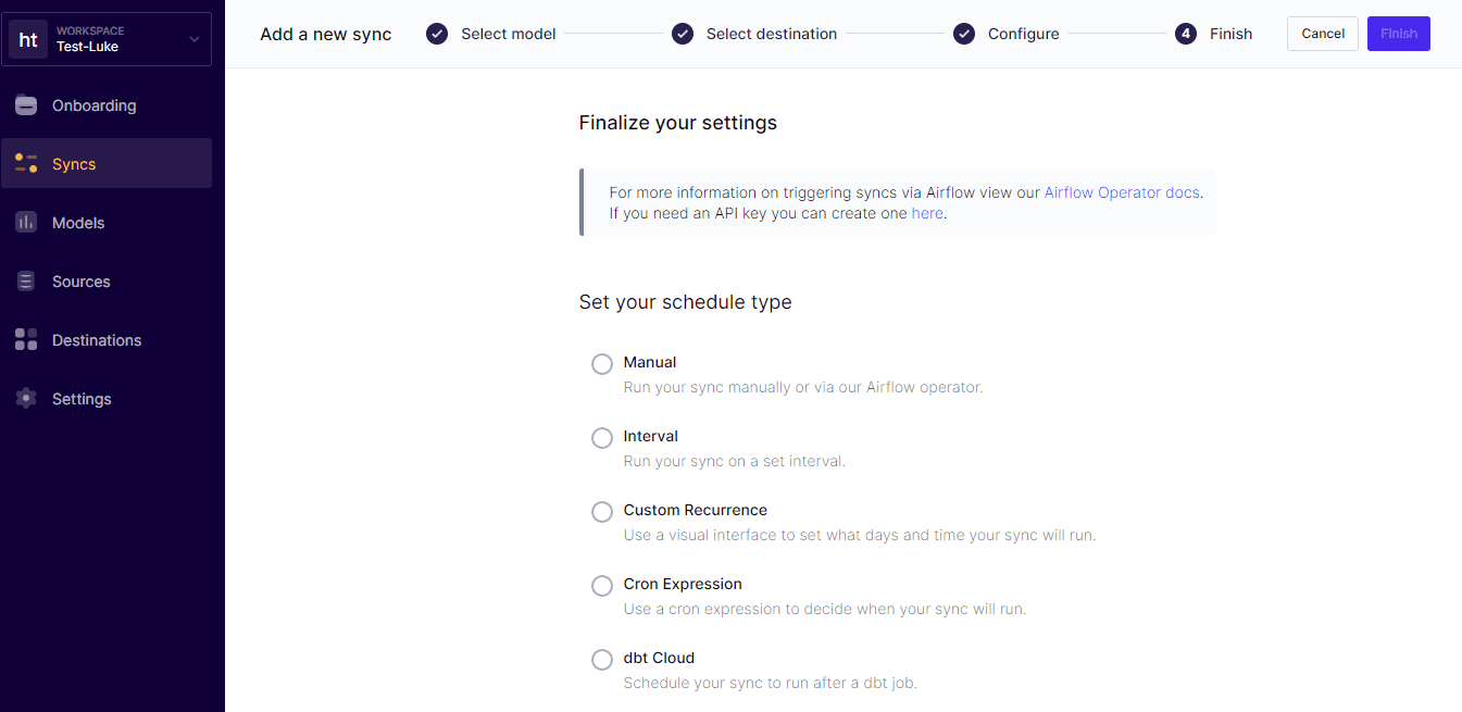 Data sync - Hightouch