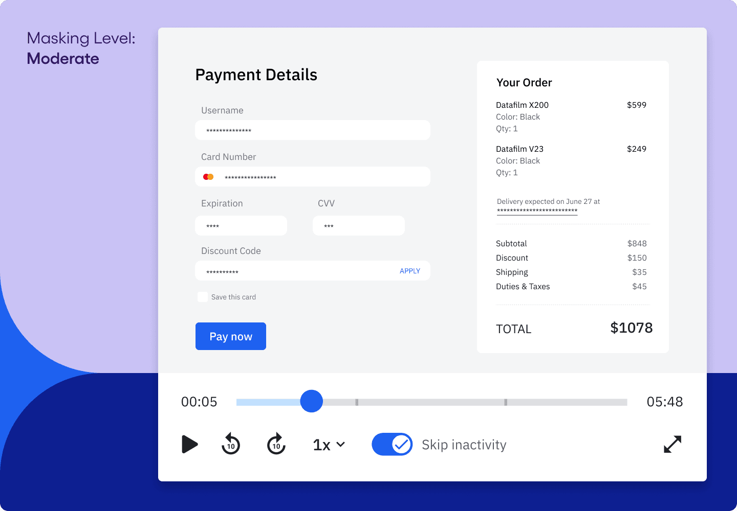 Session Replay privacy settings