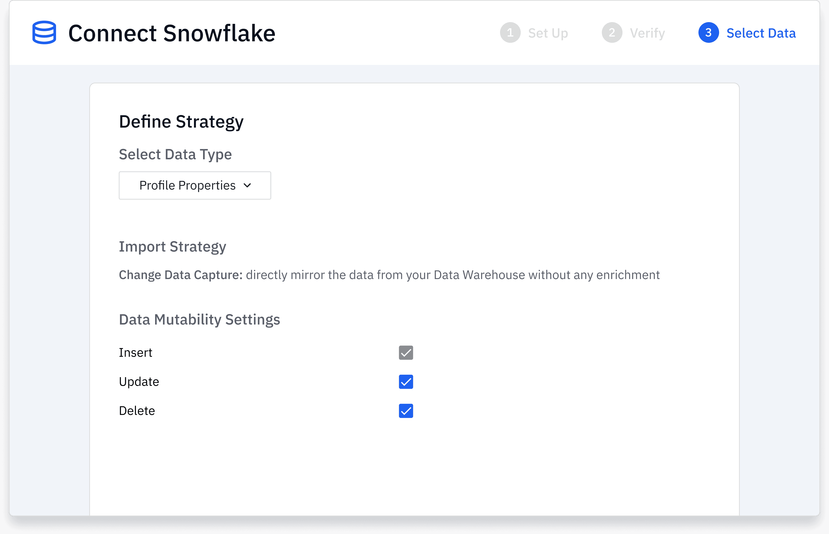 Propriedades do perfil