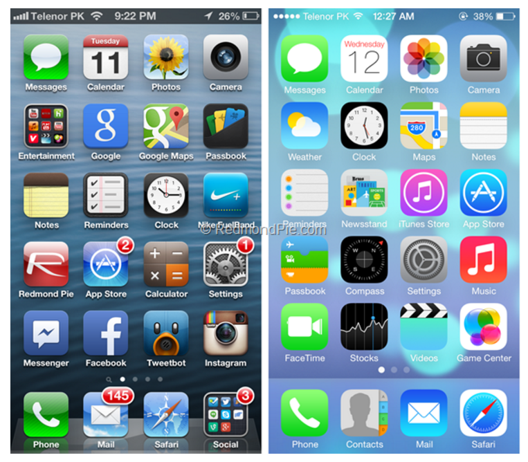 iOS 6 vs iOS 7 head-to-head