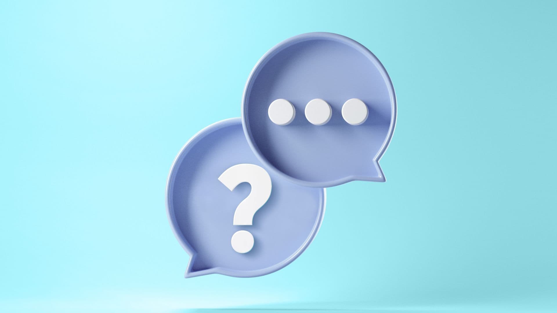 Question bubble and thought bubble signifying the answer economy.