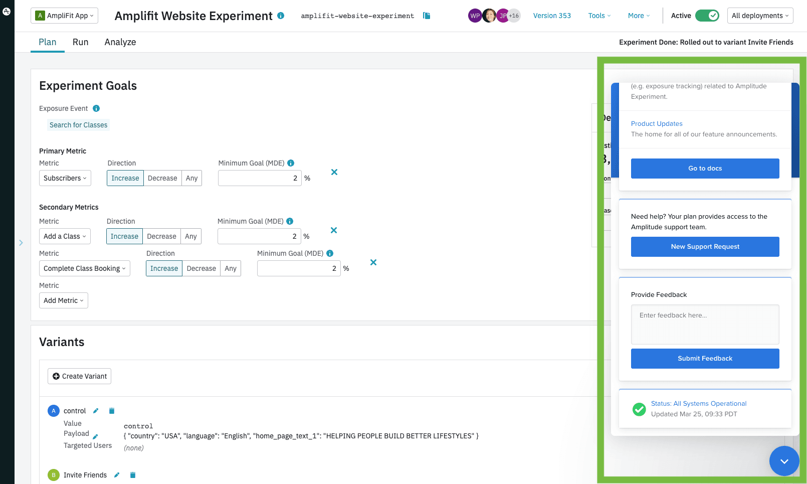 image of our new in app feedback widget