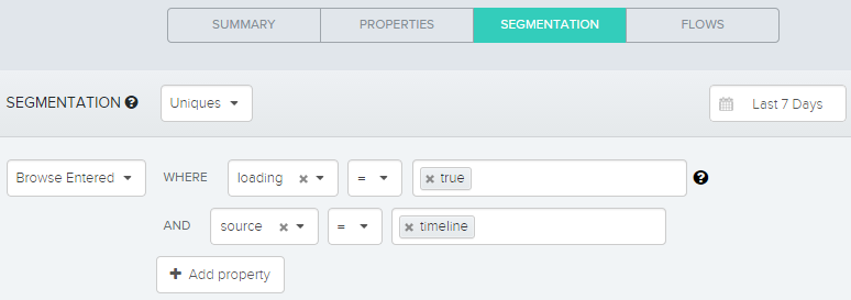 filter on multiple event properties on event segmentation