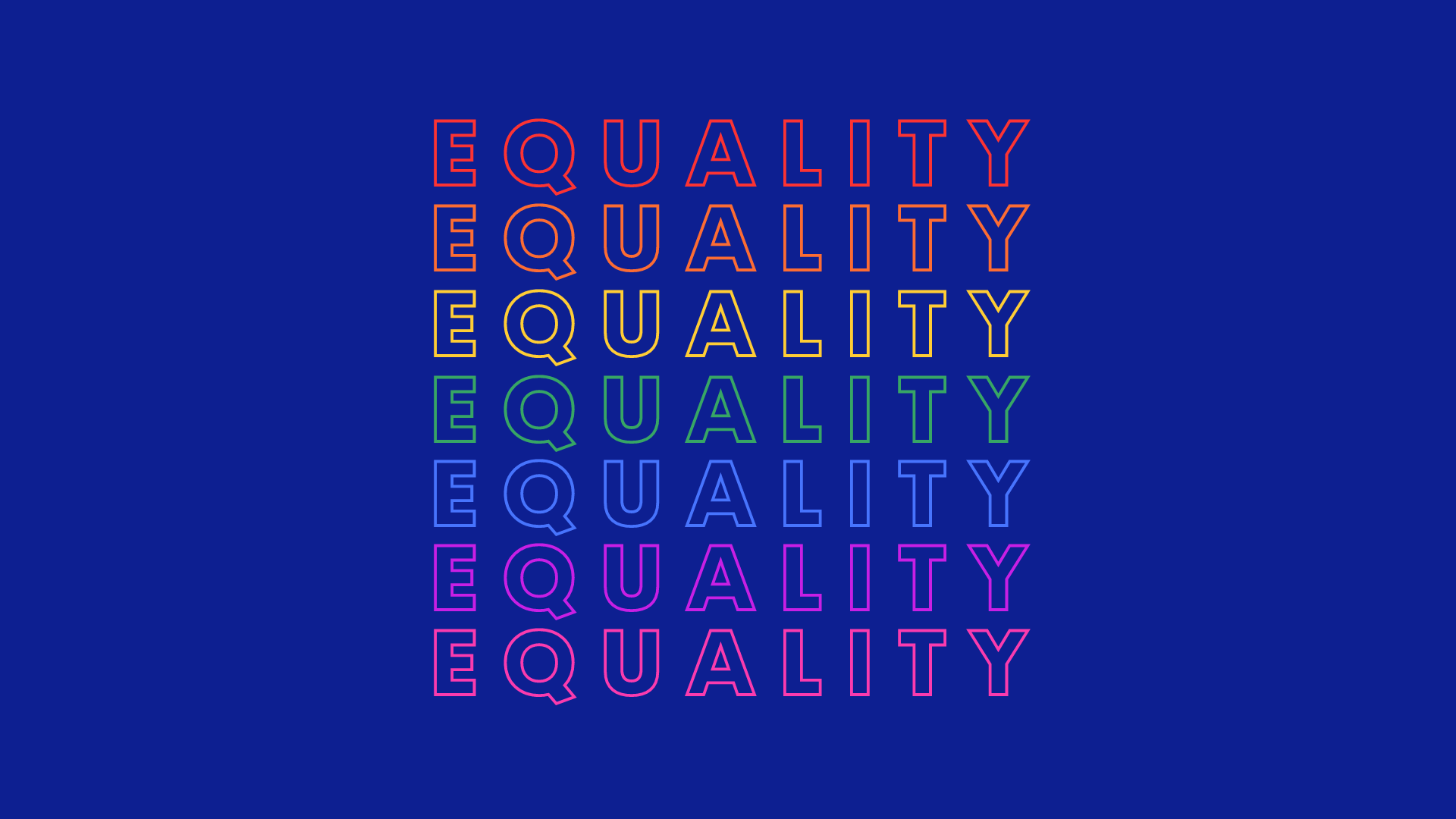 Equality in rainbow colors
