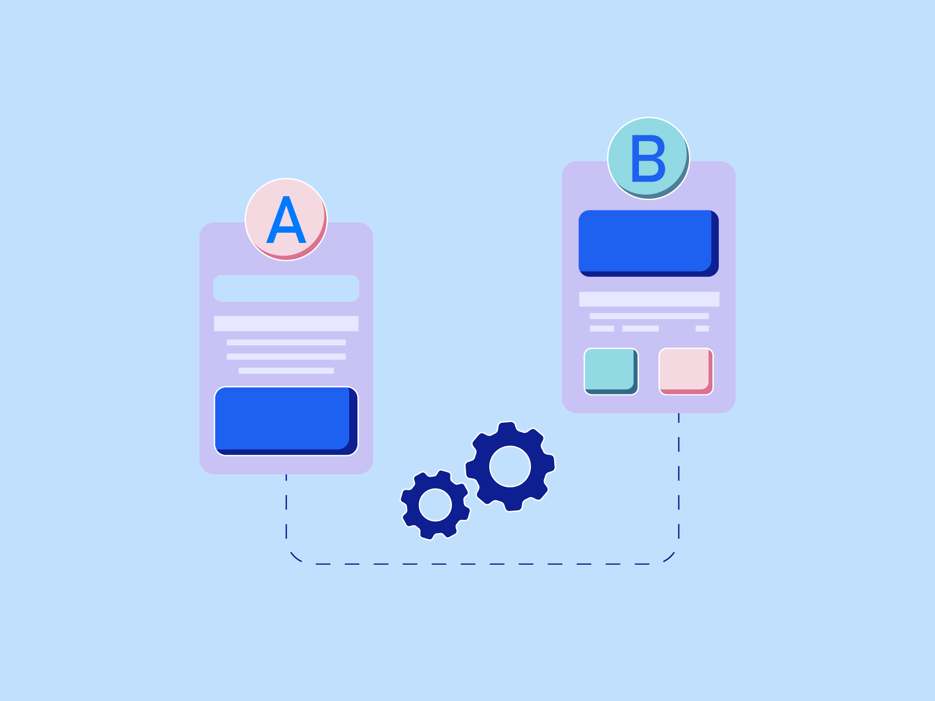 Abstract image of A/B testing different layouts