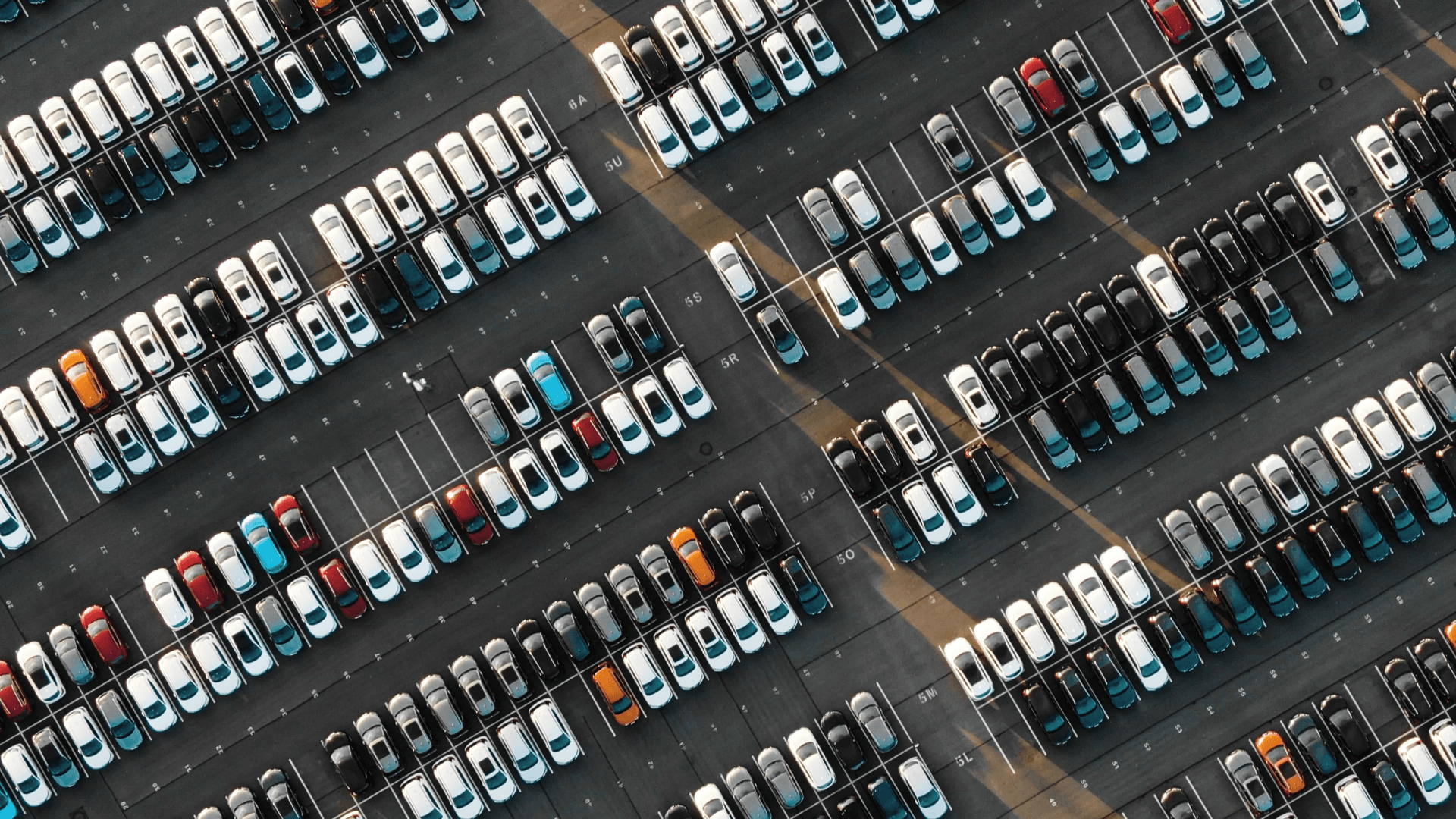 A parking lot from above
