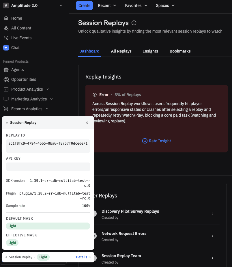 Session Replay Debug Modal