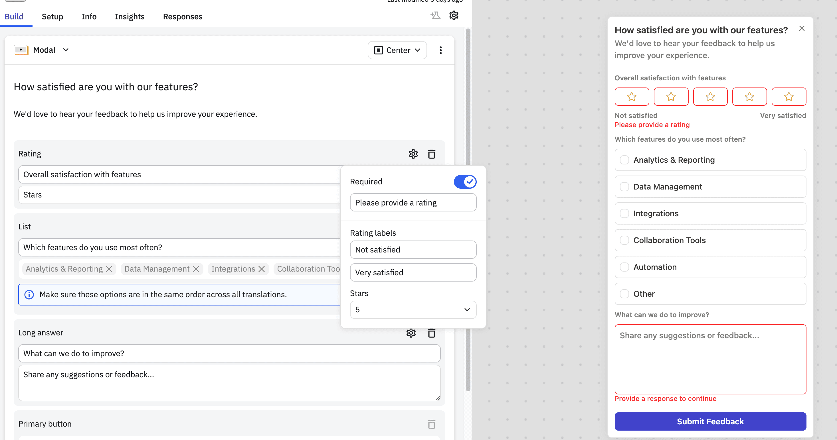 Inline Validation for Required CTAs