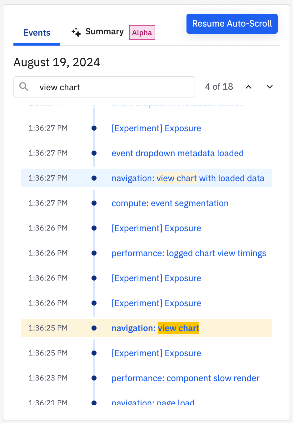 Session Replay Event Stream Search