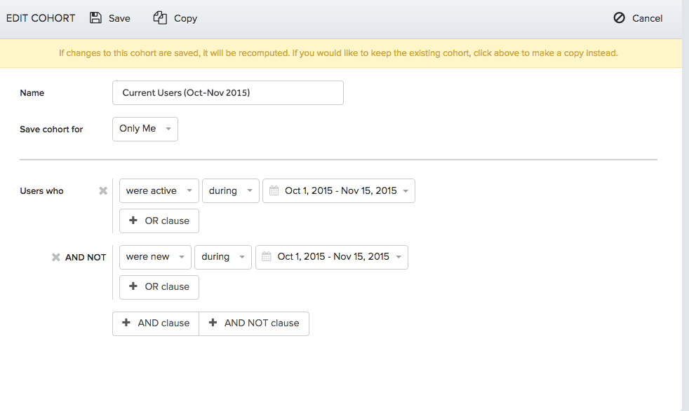 cohort of current users