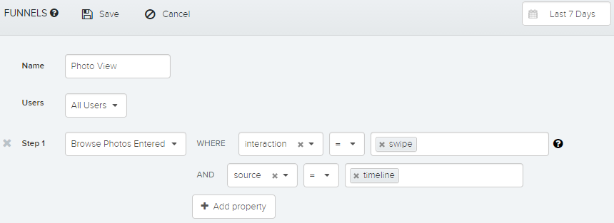 filter events on multiple event properties in funnels