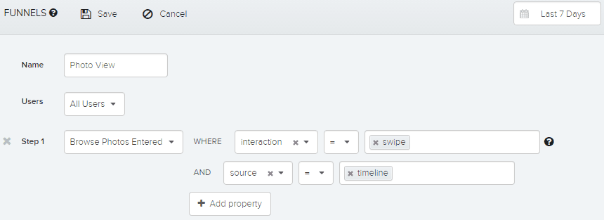 filter events on multiple event properties in funnels