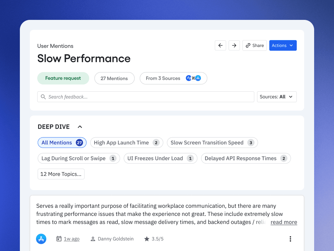 Replays de sessões da IA de Feedback
