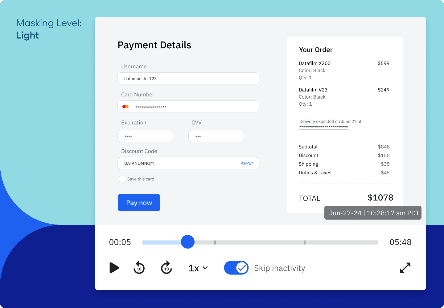 Session Replay privacy setting