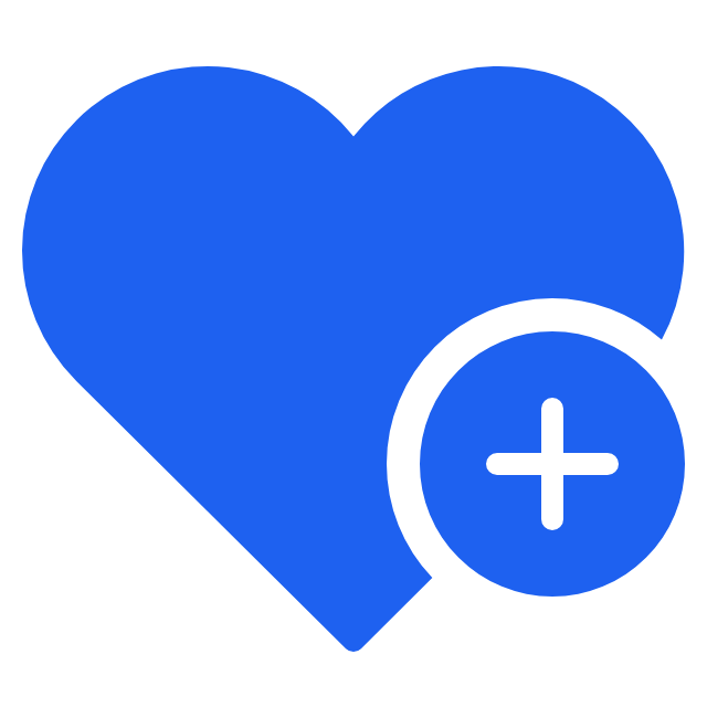 Heart with plus sign icon 