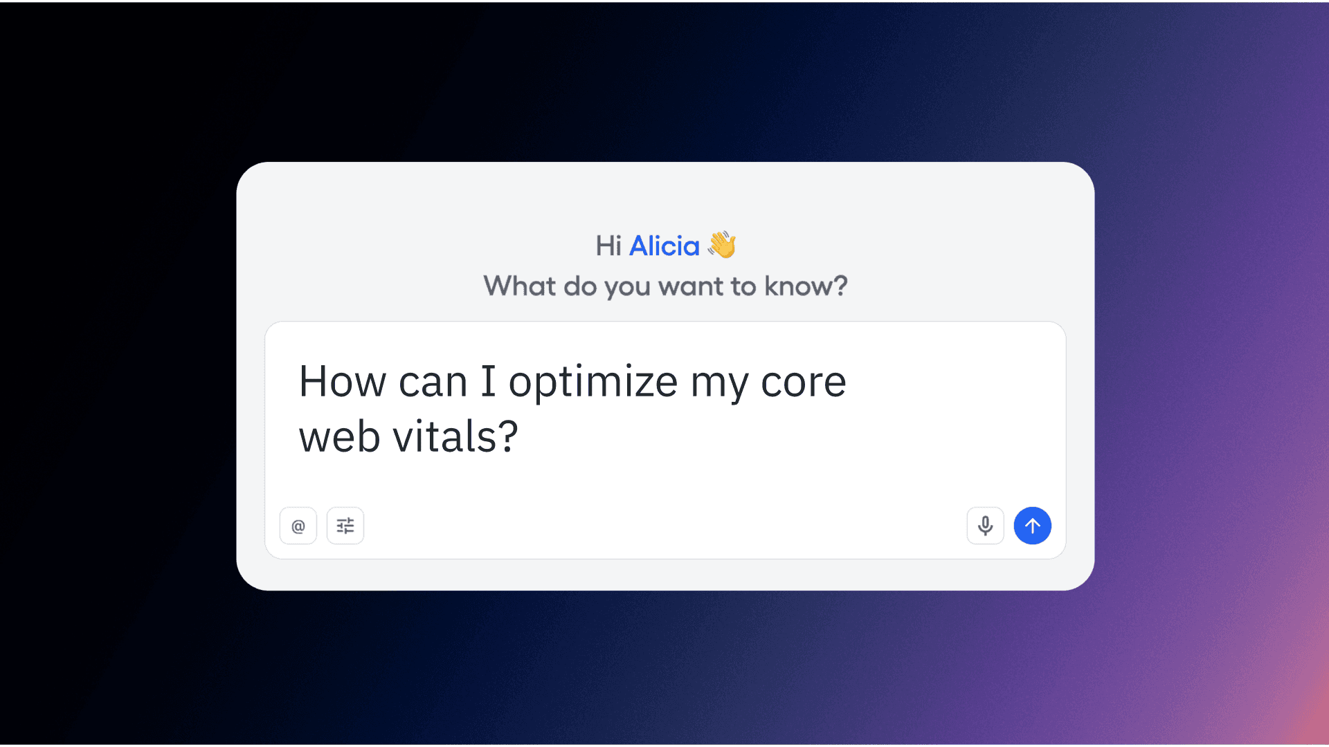 An Amplitude agent chat about optimizing core web vitals