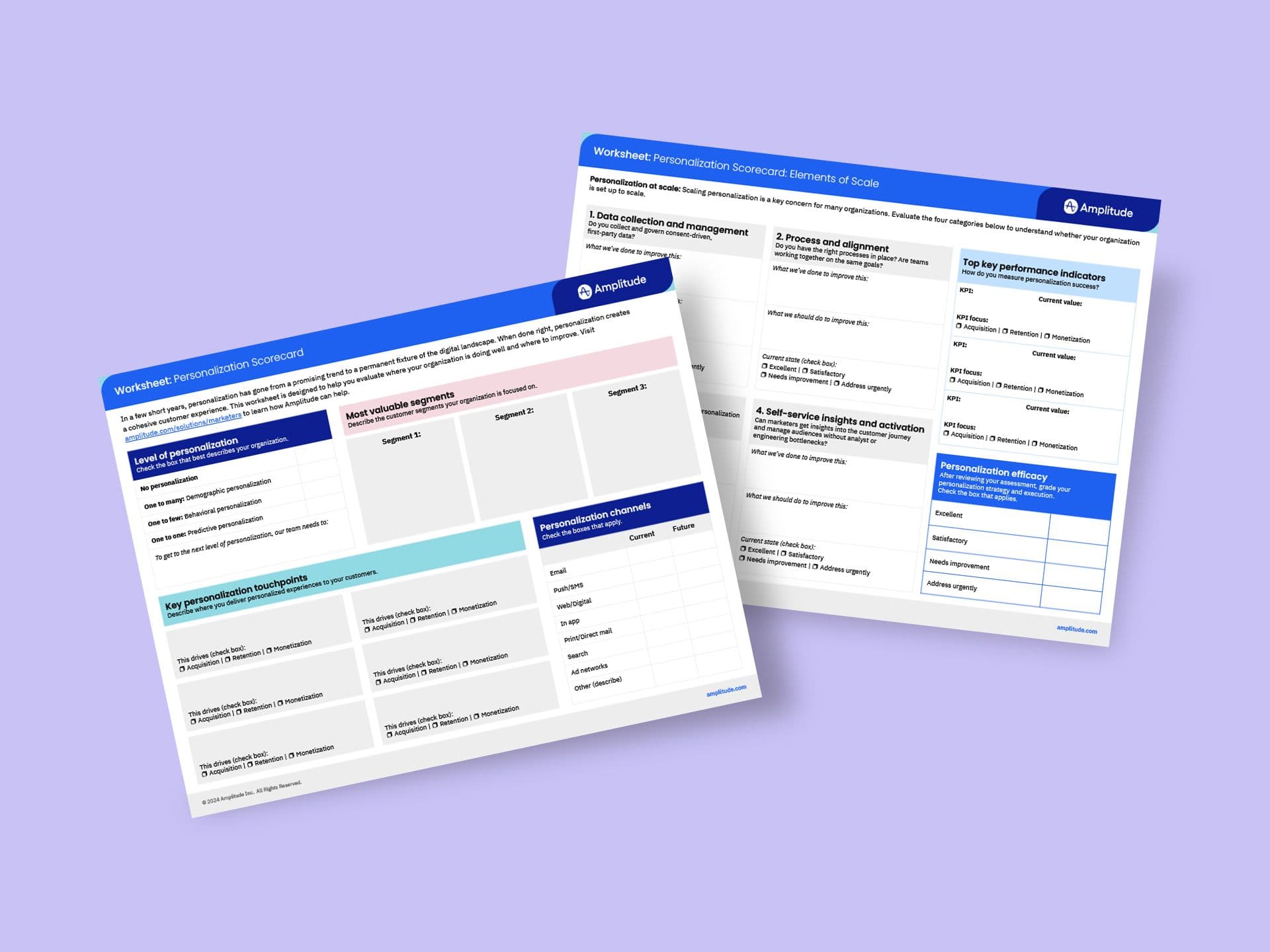 Finserv personalization worksheets